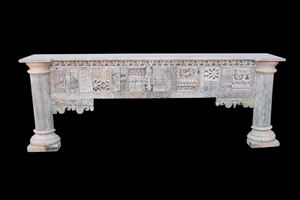 Haswani Handicrafts Wooden <b>Console</b> <b>Table</b> Hand Carved Antique Rustic Vintage Entryway <b>Table</b> Solid Wood Decorative Carved <b>Console</b> - Product Image 2