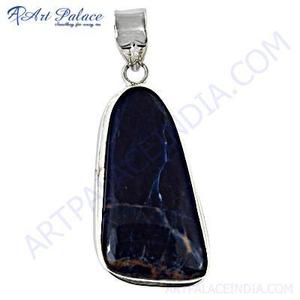 Fantástico colgante de plata con piedras preciosas de sodalita a la moda - Product Image 1