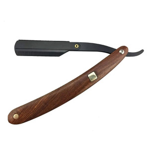 Rasoirs de barbier à manche en bois, pliables, pour la coiffure - Product Image 1