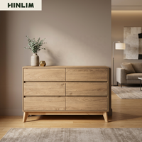 Aparador Contemporáneo Color Roble Escandinavo con Almacenamiento, Patas de Madera Maciza para Comedores Pequeños y Apartamentos, Modelo Nuhoom 344031