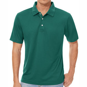 <b>Men's</b> Solid <b>Green</b> Short Sleeve <b>Polo</b> <b>Shirt</b> Casual Pique Knitted Breathable Cotton Regular Fit - Product Image 1