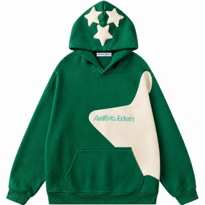 Sweat à capuche personnalisé effet délavé pour homme en molleton de coton mélangé, imprimé sérigraphié, style vieilli - Product Image 6