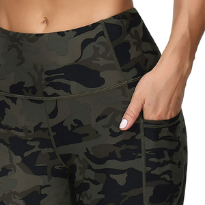TEAM <b>BUILDER</b> Women's Mid Waist Solid Yoga Shorts Side Pockets | Breathable Quick Dry Polyester/Nylon | Elastic Waist Skinny Fit - Product Image 6