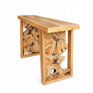 Mesa Consola de Madera de Teca de Grado Lujoso, Diseño Escultural Único, Precio de Fábrica, Moderna, Duradera, Escritorio Decorativo, Mesa de Madera Sólida Sostenible - Product Image 4