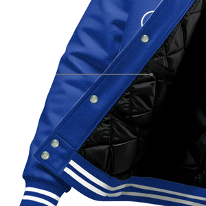 แจ็คเก็ตวาร์ซิตี้ ปักตราสัญลักษณ์ Zeta Phi Beta ตัวอักษร ZPB แบบเย็บติด  ผ้าขนสัตว์ด้านล่าง  แบบลำลอง  ขอบยางยืด  บุผ้าควิลท์  แจ็คเก็ต Divine Nine - Product Image 4