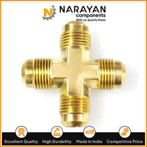Conector de latón de 4 vías para tuberías, ideal para sistemas de oleoductos, hidráulicos, de agua, gas y aire comprimido. - Product Image 4