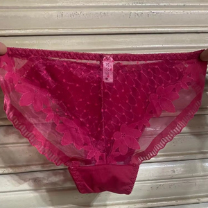 Bikini de malla con encaje sexy transparente, lencería íntima femenina sin costuras, antibacteriana y ecológica, de talle medio con logo. - Product Image 1