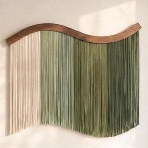 Tapiz de Pared de Macramé de Bambú Minimalista, Forma Irregular, Rayas Verticales, Tema Natural, Decoración del Hogar, Sala de Estar, Pieza Única - Product Image 2
