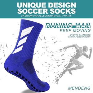 High Quality Hot Selling Men Crew Sports <b>Grip</b> Soft Anti-Slip Quick Dry Cotton Blend Custom Logo <b>Socks</b> for Football Soccer - Product Image 5