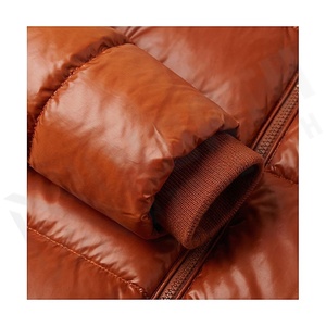Hooded Quilted Waterproof <b>Bubble</b> Jacket Black Full Sleeve Winter Windproof Cotton Shell Knitted Fabric Polyester Filling Stand - Product Image 6