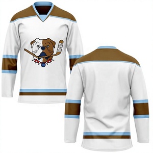 Maillots de hockey imprimés OEM avec logo personnalisé et nom de l'équipe, uniformes de hockey sur glace 100 % polyester à séchage rapide - Product Image 4