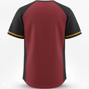 Camiseta de Béisbol Lisa Negra y Roja para Mujer - Ropa Deportiva Transpirable Estilo Urbano - Product Image 3