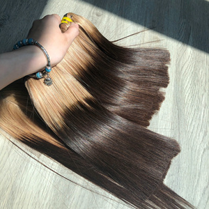 Genius Weft 100% Cutícula alineada Virgen Hueso vietnamita Tendencia recta Ombre Rubio oscuro Precio de fábrica - Product Image 2
