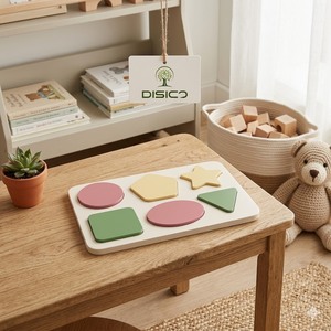 Wooden <b>Shape</b> Sorting Board With Colorful <b>Blocks</b> For Toddlers 2-5 Years Educational Toy Set - Product Image 3