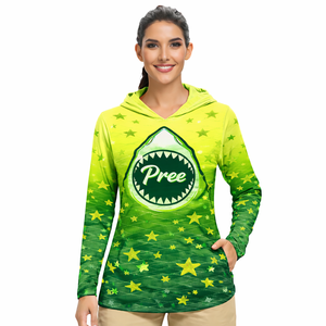 Camiseta con Capucha para Mujer, Protección Solar, Ligera, 100% Poliéster, Manga Larga, Informal, para Pesca y Actividades al Aire Libre, UPF 50 - Product Image 1