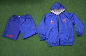 Conjunto corto cortavientos personalizado de alta calidad para hombre, conjunto de chándal de nailon cortavientos transpirable de ajuste relajado sólido para verano - Product Image 3