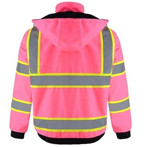 Chaqueta de Seguridad Reflectante de Alta Visibilidad Personalizada para Mujer, ANSI Clase 1, con Luz LED Intermitente, Impermeable, Logotipo Personalizado, Material de Poliéster - Product Image 2