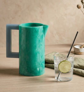 Premium Food Safe Epoxy Resin Jug for <b>Tabletop</b> Dining Eco Friendly Handmade Resin Pitcher <b>Mirror</b> Polish Smooth Finish Luxury - Product Image 1