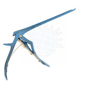 Pinza Kerrison de 1 mm a 5 mm con revestimiento de titanio azul y mango dorado para neurocirugía y ortopedia, pinza perforadora de huesos 45 °   Hasta 90 °   Down OEM - Product Image 1