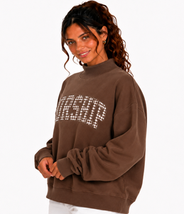 Sweat-shirt à col roulé surdimensionné pour femmes, en coton molletonné, personnalisé, à manches longues, avec logo, pour l'hiver, vente en gros - Product Image 1