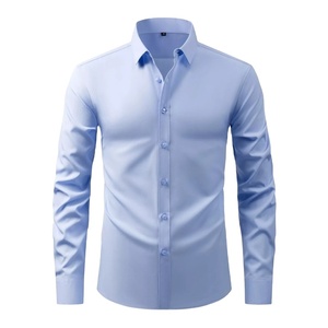 <b>Men's</b> Long Sleeve Solid <b>Yellow</b> Dress <b>Shirt</b> Turn Down Collar Formal Business Button Up Top Classic <b>Men</b> Business Office <b>Shirt</b> Form - Product Image 4