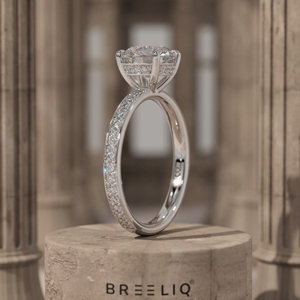 2 Carat Round Diamond Halo Engagement Ring Pave Band 14K Gold <b>Bridal</b> Ring Lab Grown Diamond Custom OEM Jewelry Supplier - Product Image 4