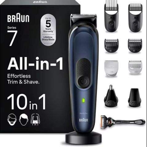 ชุดอุปกรณ์จัดแต่งทรงผมออลอินวัน นิว บราวน์ ซีรีส์ 7 รุ่น MGK7410 ชุดแบตเตอรี่สแตนเลสแบบชาร์จได้ 10-in-1 สำหรับผู้ชาย พกพาสะดวก รับประกัน 2 ปี - Product Image 6