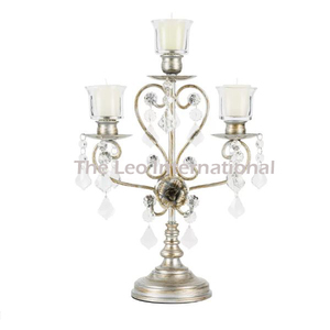 Trending Design Candelabra Stainless Steel And <b>Crystal</b> <b>Ball</b> Candelabra Prime Quality Customized Size Candle Jars For Home Decor - Product Image 5