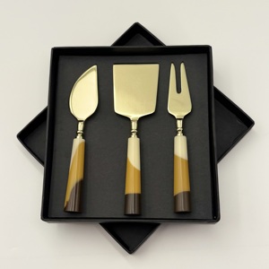 Amazing Stainless Steel Gold <b>Cheese</b> <b>Set</b> Multicolor Resin Handle with Food Safe SetDishwasher Safe <b>Cheese</b> Tools for Kitchenware - Product Image 1