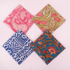 Hand Drawn Floral Cotton Bandana <b>Square</b> <b>Scarf</b> Ethnic Print Multi Color Set for Travel Spring Summer Fashion High Quality - Product Image 4