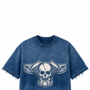 T-shirt imprimé avec graphisme vieilli personnalisé, 100% coton, tissu doux, col rond, manches courtes, unisexe, confortable à porter. - Product Image 3