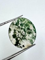 Fornitura Diretta di Fabbrica, Quadrante per Orologi in Agata Muschiata Naturale, Disco Piatto Rotondo, Gemma Verde, Quadrante a Moneta per Orologi da Uomo e Donna