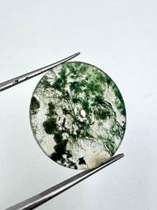 Suministro Directo de Fábrica, Esfera de Reloj de Ágata Musgosa Natural al por Mayor, Disco Plano Redondo, Esfera de Piedra Preciosa Verde para Relojes de Hombre y Mujer - Product Image 3