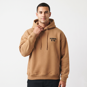 Sweat-shirt à capuche ample pour homme, coupe oversize, épaules tombantes, en molleton de coton épais, avec cordon de serrage - Product Image 1