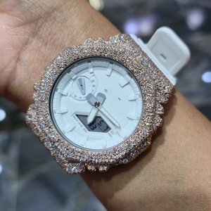 Reloj Analógico-Digital de Lujo Pahal Jewels con Caja de Acero Inoxidable, Correa de Plástico Blanca, 42 mm, Cuadrado, de Cuarzo, para Niños y Mujeres - Product Image 3