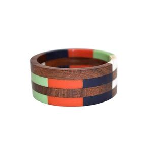 Fashionable Geometric Wood Bangle Bracelet Multicolor Unique Premium Fancy Trendy Unisex Bangles Parties Gifts with Woman - Product Image 1