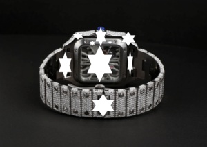 NYC DIAMOND EMPIRE นาฬิกาข้อมือหรูหรา ระบบอัตโนมัติ ตัวเรือนสแตนเลสสตีล หน้าปัดทรงเหลี่ยม ตัวเลขโรมัน ขนาด 41 มม. ปุ่มกดแบบซ่อน - Product Image 6