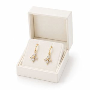 S925 Silver Drop <b>Earrings</b> with French Hook Floral CZ Charm for Sensitive Ears, Custom Women Fine <b>Piercing</b> Jewelry - Product Image 2