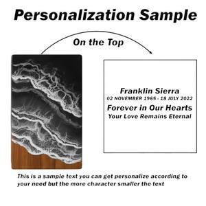 Urna artesanal de palisandro y resina, caja de recuerdo personalizada para cenizas humanas, tamaño mediano 9x5.5. - Product Image 5