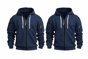 Conjuntos Deportivos para Hombre, Invierno, Sólidos, Resistentes al Viento, Unisex, Chaqueta Cortavientos de Algodón, Casual, Ecológico, Transpirable, Dos Piezas, Sudadera con Cremallera - Product Image 3