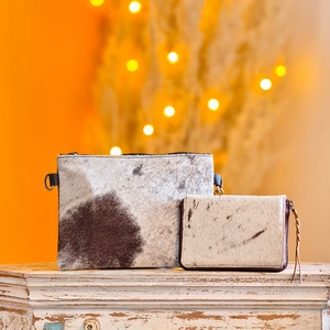 Western Hair On Hide 100% Genuine Leather <b>Small</b> Wristlet Coin Purse Pouch Multi Uses Mini <b>Wallet</b> For Women Western Stylish Gifts - Product Image 4