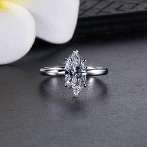 18K Gold Marquise Cut Lab Grown Diamond <b>Ring</b> Luxury Color D IGI Certified Women Wedding Engagement Anniversary Jewelry - Product Image 3