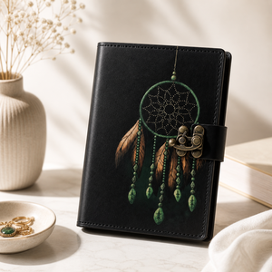 Wholesale New Era UV Print Dream Catcher <b>Leather</b> Journal Notebook -A5 Deckle Edge Vintage Cotton Paper 100 <b>Sheets</b> Gift - Product Image 1
