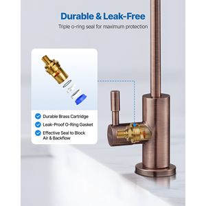 Rubinetto per Acqua RO in Acciaio Inossidabile Senza Piombo, Valvola per Acqua Potabile Antiruggine e Durevole, Rubinetto da Cucina in Ottone Massiccio - Product Image 4
