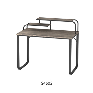 Modern Home Office <b>Computer</b> <b>Desk</b> with Side Bookshelf, Metal Frame and PB Wood Top, Industrial Study Table - Product Image 1