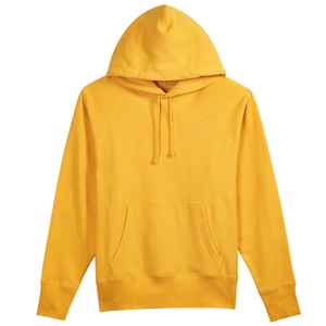 Sweat-shirt à capuche jaune uni pour homme, coupe classique, en molleton de coton, décontracté, avec poche avant, idéal pour l'automne, à prix réduits - Product Image 1