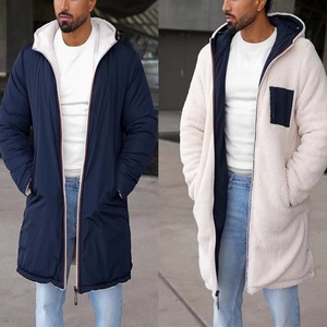 Chaqueta con Capucha Sherpa para Hombre, Personalizable con Logotipo OEM, Cálida para Invierno, con Cierre, Ecológica, Resistente al Viento, Transpirable, Informal, de Doble Cara - Product Image 3