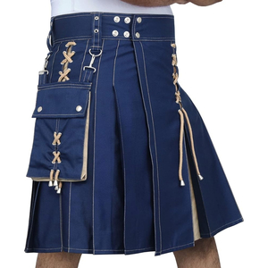 Modern Men's Scottish Utility Kilt Made From Cotton Jeans Fabric Offering Function Style And Durability In One Design - Product Image 5
