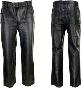 Pantalones de Cuero para Hombre, Diseño Sólido con Bolsillos, Corte Ajustado, Estilo Casual, Duraderos y Cómodos, de Lona para Uso Diario - Product Image 2