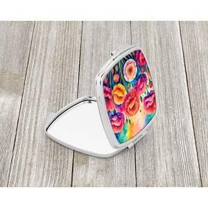 Colorful Carnations Compact Travel <b>Makeup</b> <b>Mirror</b> Folding Handheld Pocket Decorative <b>Mirror</b> <b>for</b> Women and Girls Gift - Product Image 2